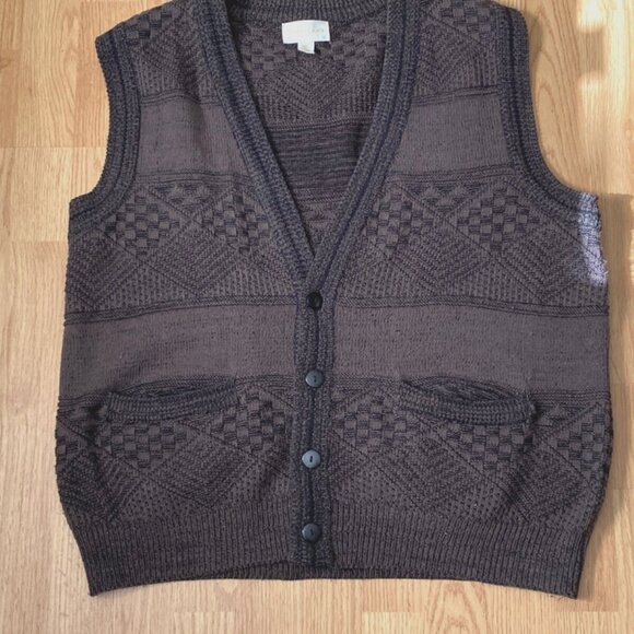 Vintage Chapel Hill Cotton Club Cotton Knit Sweater Vest Men's Size Large - Picture 2 of 10